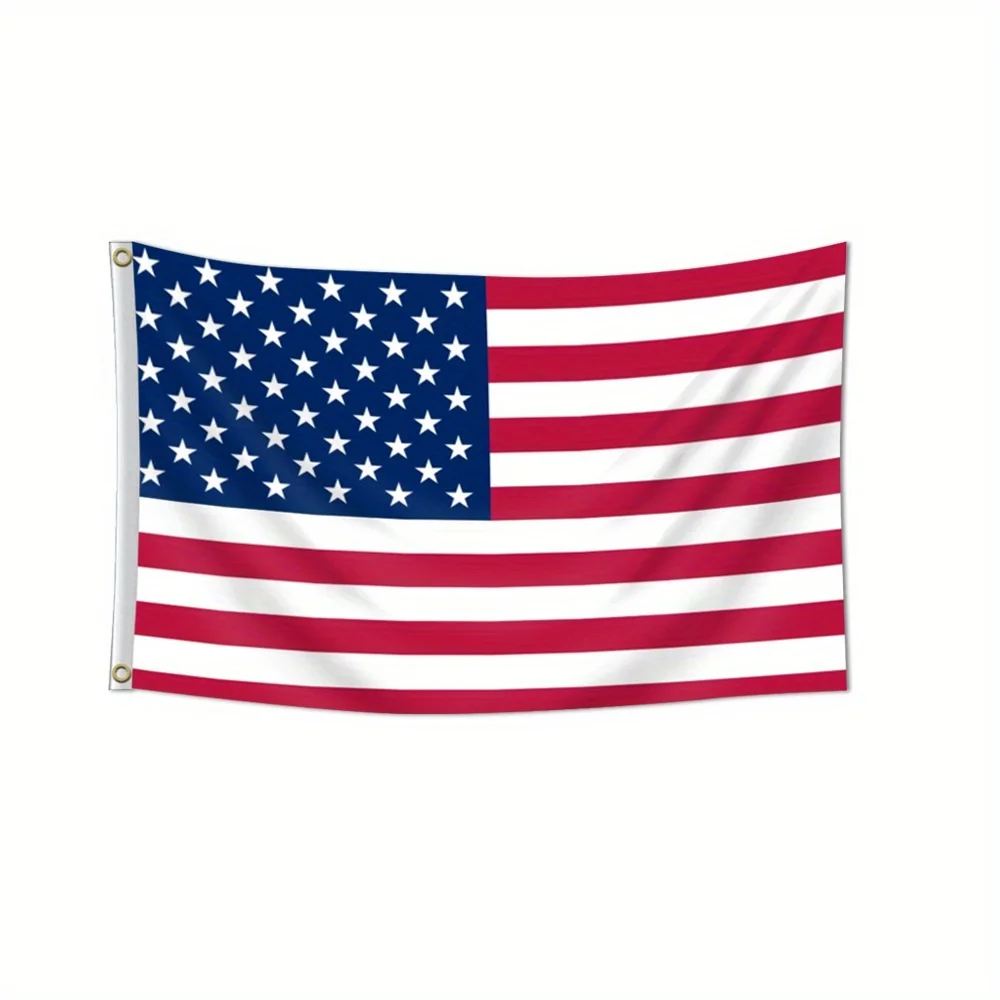 1pc USA National Flag 2 Grommets, 60x90cm/ 100x150cm/ 120x180cm Business Bar School Sports Events Festival Patriotism Decor