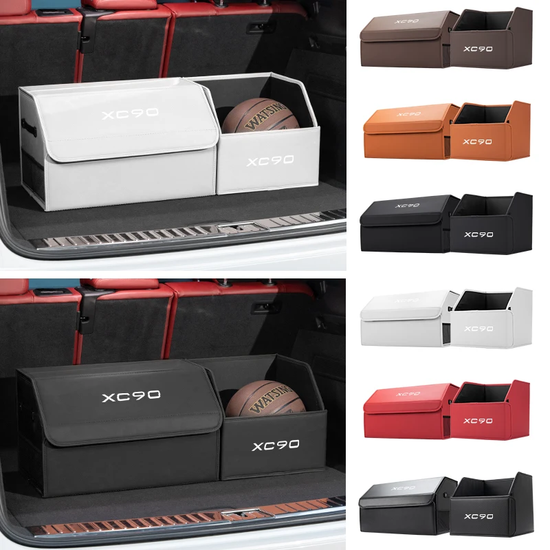 Car Trunk Organiser Leather Vehicles Storage Accessories For Volvo XC90 XC60 S60 C70 XC40 V40 XC70 V70 V60 V50 S80 S40 AWD V90