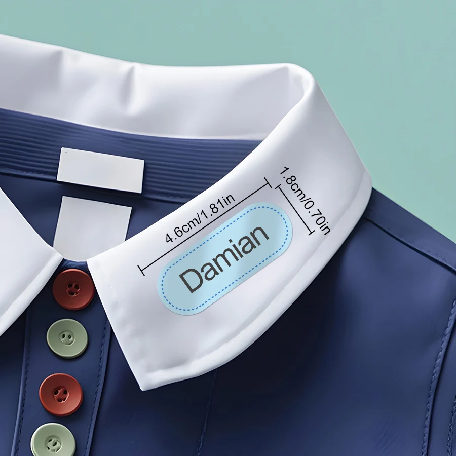 Personalized Sewing Labels for Clothes,School Uniforms,Custom Name Iron-on Fabric Tags,Cotton Material,Machine Washable