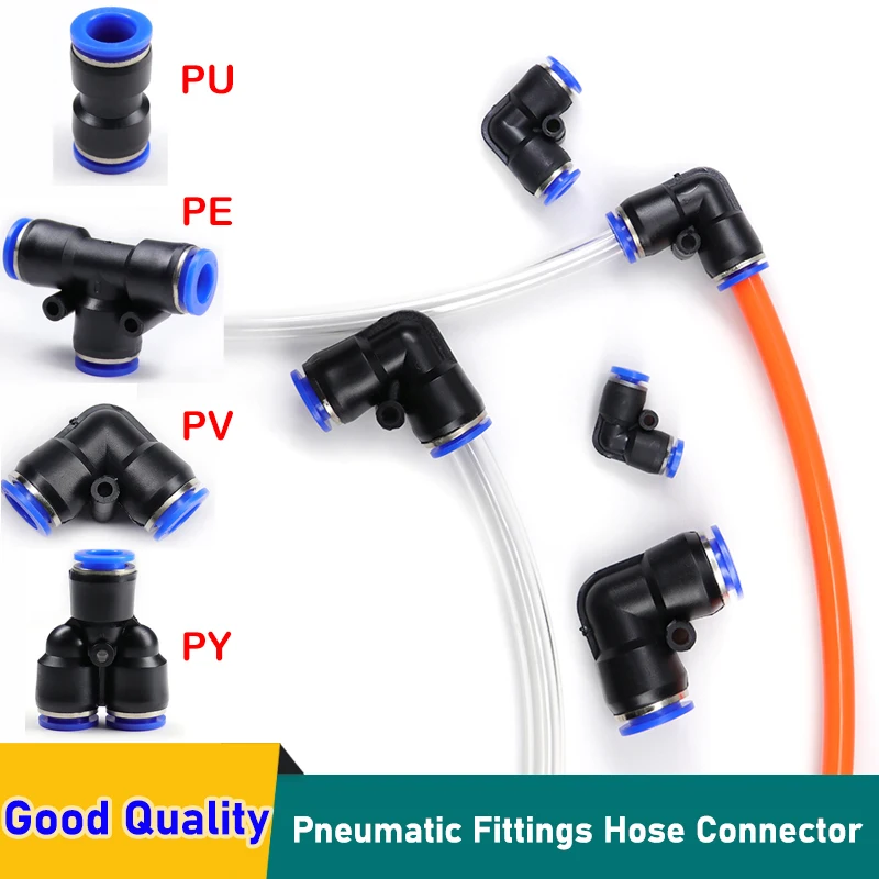 

1/5/10/20pcs Pneumatic Fitting Tube Connector Plastic Air Quick Water Pipe Push In Hose OD4mm 6mm 8mm 10mm 12mm 14mm 16mm