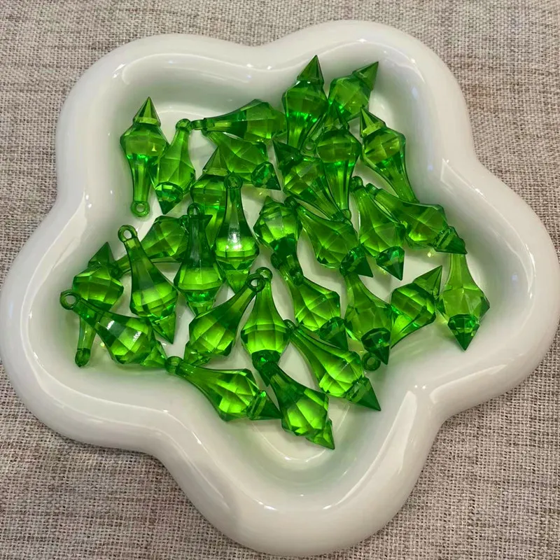 20Pcs Acrylic Beads Crystals 18*46mm Hanging Pendant Pointed Drop Chandelier Wedding Party DIY Home Decoration