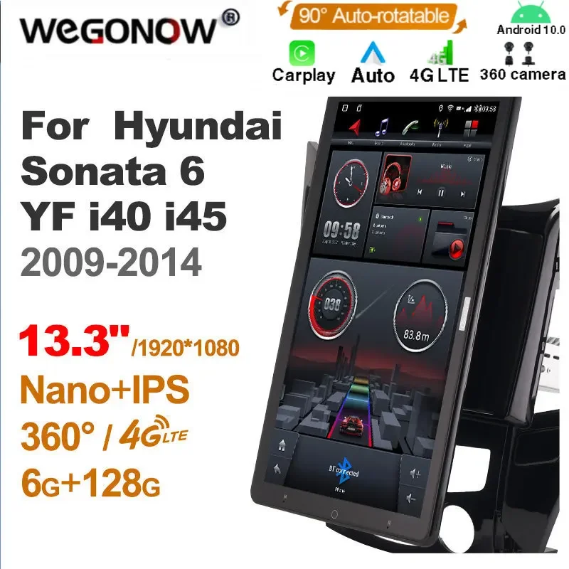 

Rotatable 1920*1080 13.3'' Ownice Android10.0 Car Multimedia for Hyundai Sonata 6 YF i40 i45 2009 - 2014 Radio Audio 4G LTE 360