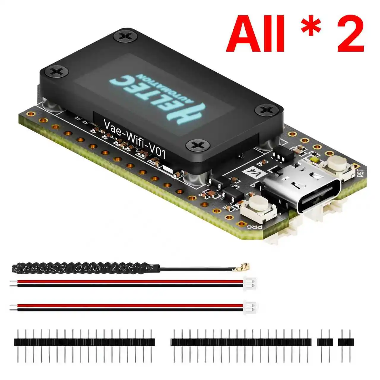 2 STUKS ﻿ Nieuwe Heltec LoRa 32 (V4) ESP32 SX1262 Meshtastic GPS 0,96 inch OLED zonne-energie Dev-Board Mesh netwerk WiFi LoRa BLE