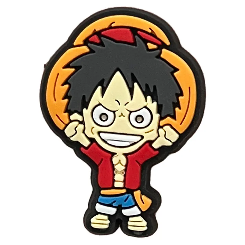 One Piece Cartoon Character Crocs Charms, Shoe Buckle, Anime Luffy, Roronoa Zoro, DIY Charme, Kids Decorações, Presentes de Aniversário, 1Pc