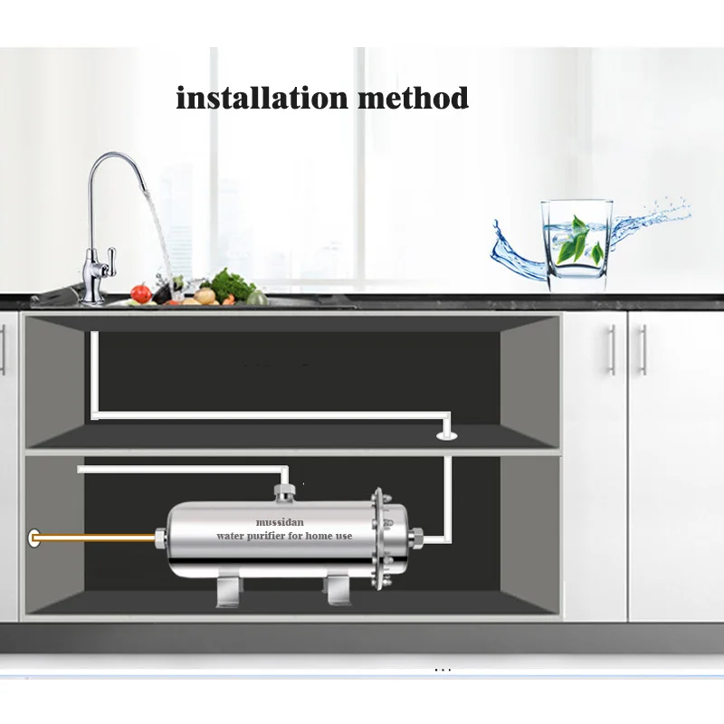 Purificador de agua de acero inoxidable, filtro de membrana de ultrafiltración, máquina de equipo de purificación de agua para el hogar