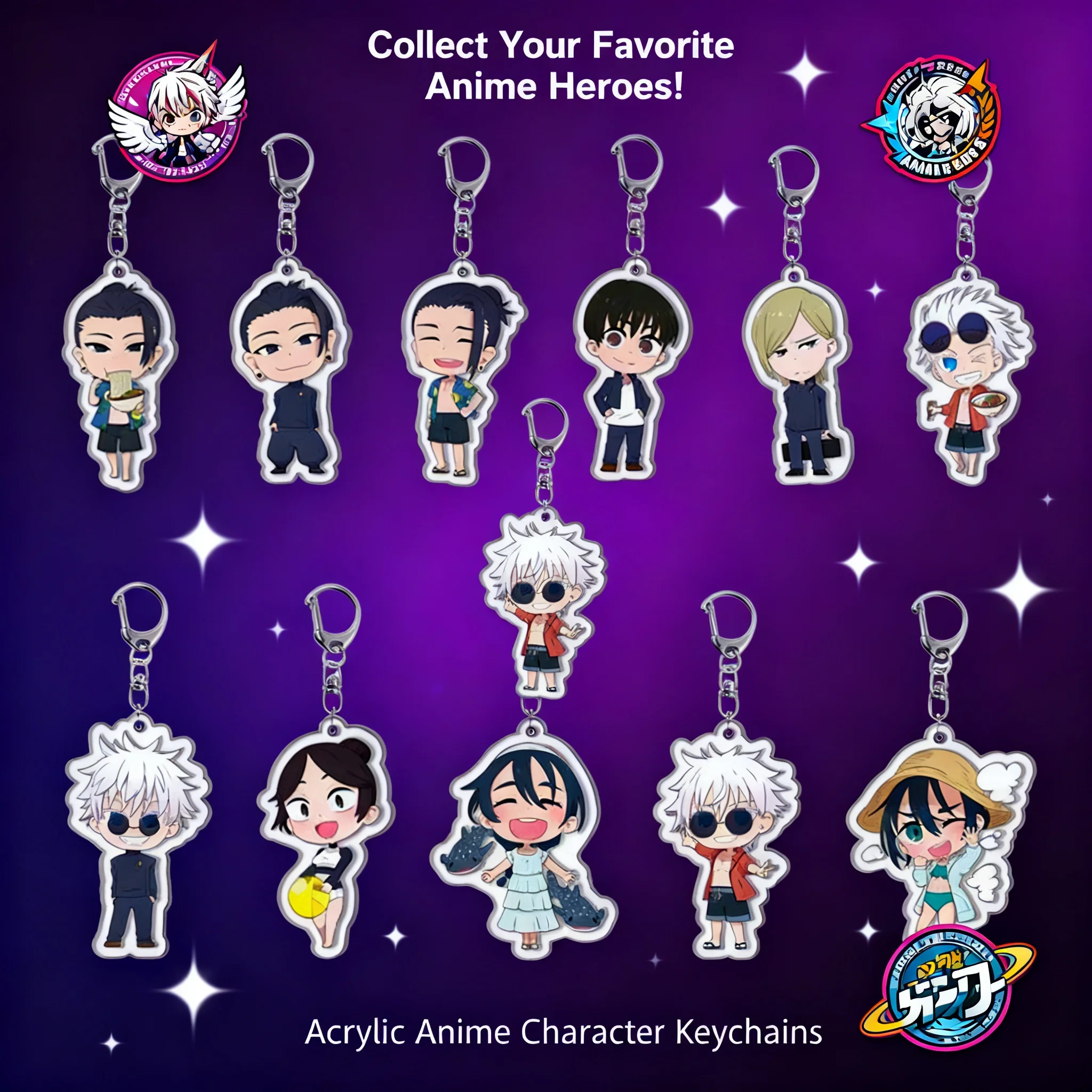 

Chainsaw Man Jujutsu Kaisen Acrylic Keychain Gojo Satoru Fushiguro Megumi Anime Merchandise Keyring Pendant Souvenir Gift for