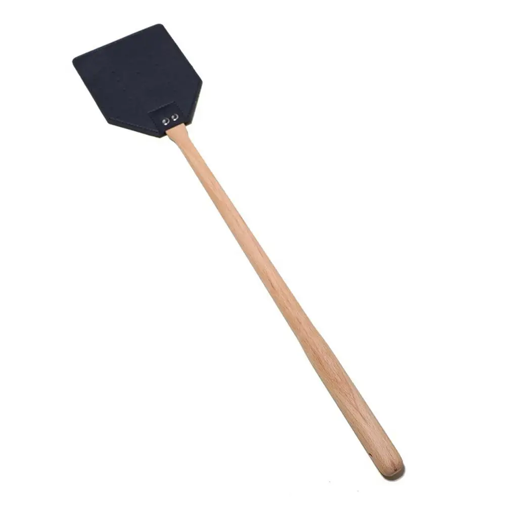 Duty Leather Fly Swatter Pu Leather Fly Swatters With Wooden Handle For Home Outdoor Garden Pest Control Z1m5