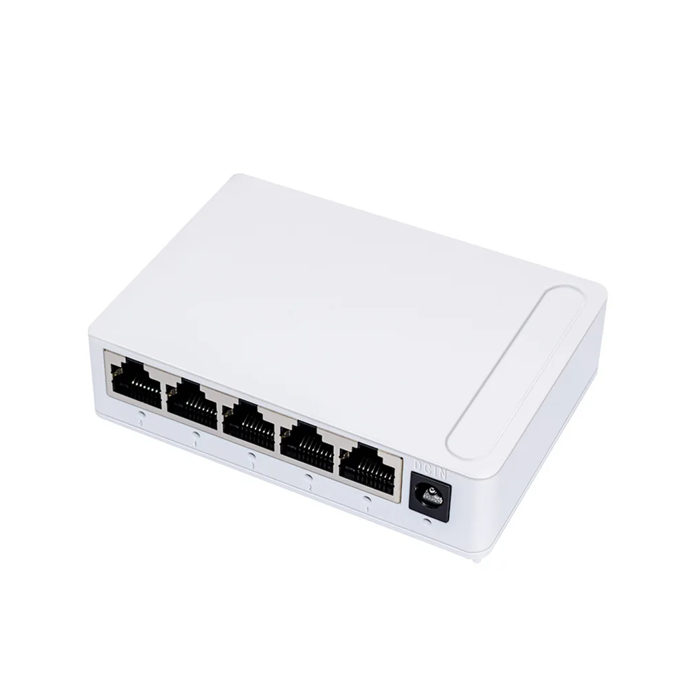 

Factory price Desktop Plastic Case 5 Port 10 100 1000M Gigabit Ethernet Unmanaged network Switch hub