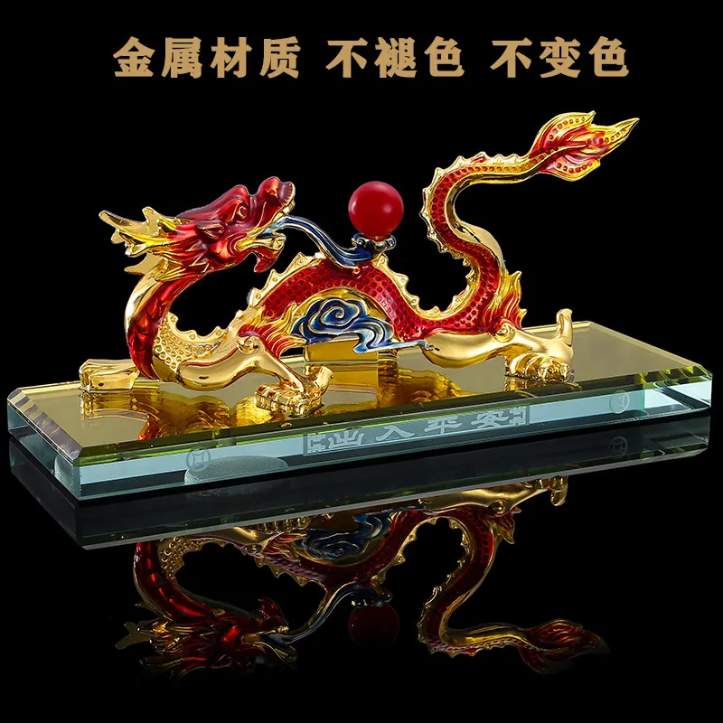 

2023 HOME CAR SHOP Decor exorcise evil spirits GOOD LUCK bring fortune COPPER Divine Dragon talisman statue