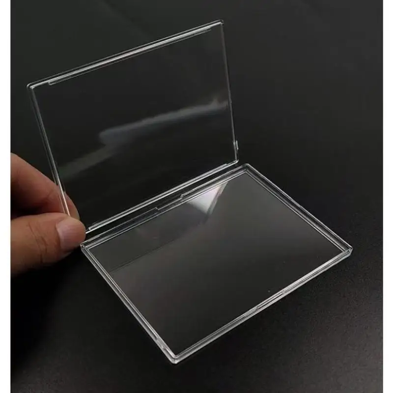 Clear Acrylic Card Holder Snap Type Gaming Sports Trading Card Display Case Kpop Idol Photo Protective Sleeves Not Magnetic10PC