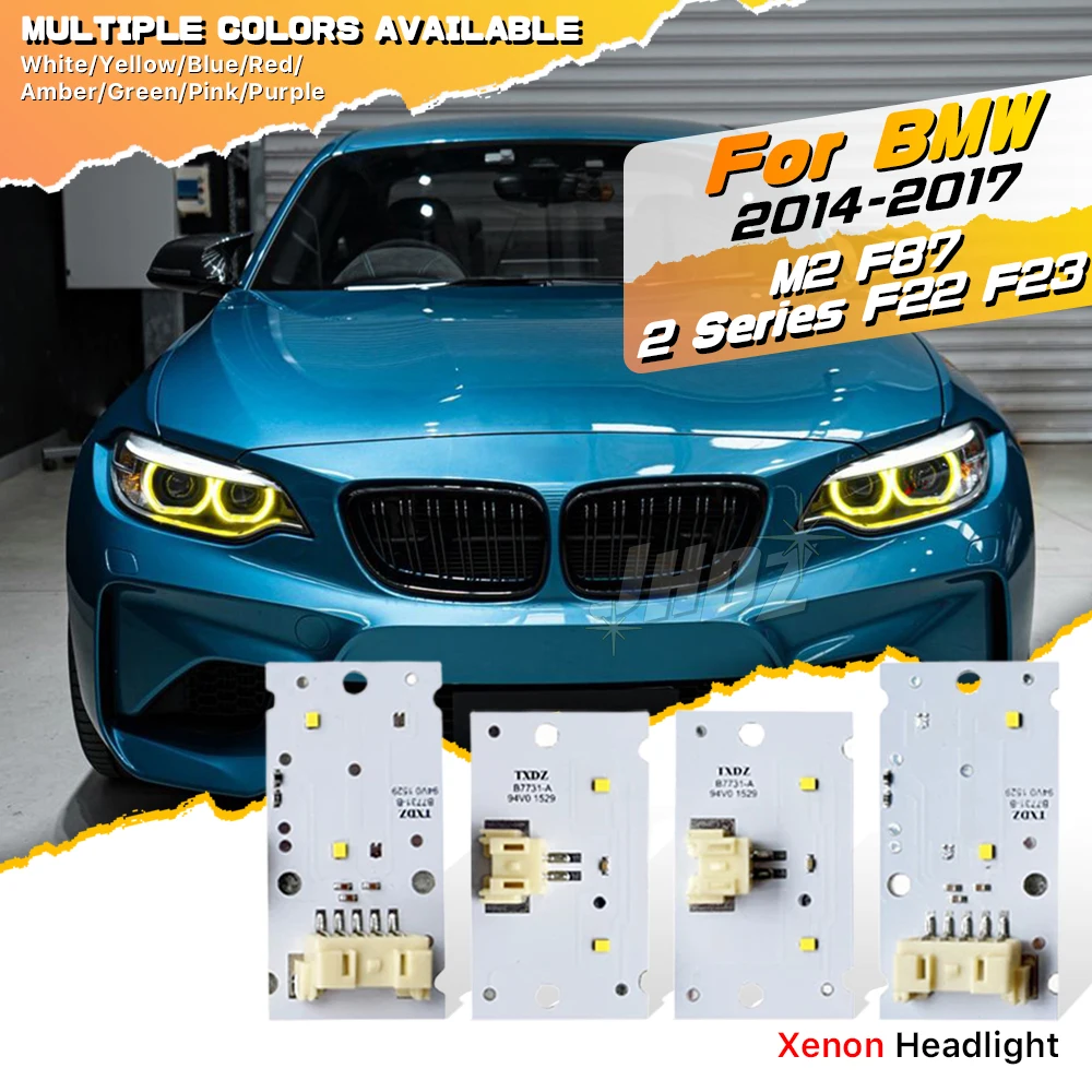 

For BMW 2 Series F22 F23 F87 M2 Yellow Red Angel Eyes DRL LED Chips Boards 63117388923 Xenon Headlight Daytime Running Light