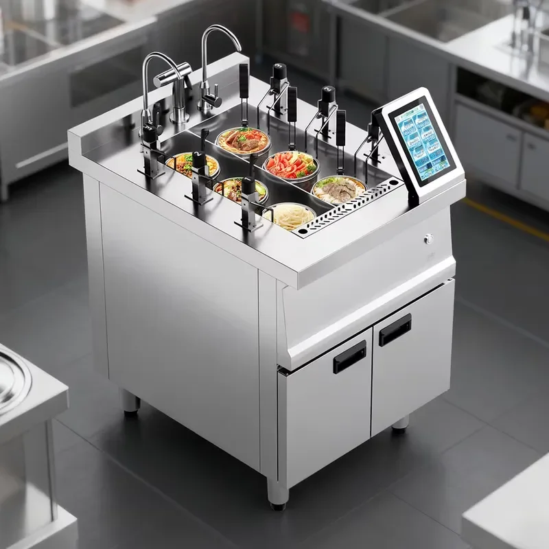 2026 Commercial 3 Heads 6 Heads Noodle Cooker Machine Ramen Noodle Cooker Electric Pasta Cooker Instant Noodles Automatic