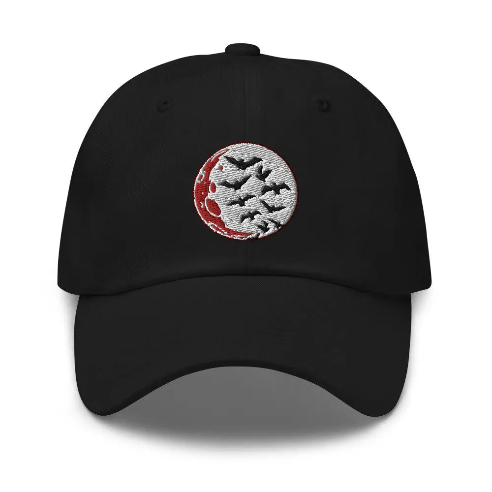 

Flying Bats over Blood Moon Baseball Cap Dad hat