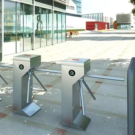 Vertical Barrier Gate Access Control Scanning QR Code Tripod Turnstile Gate with Face Recognition