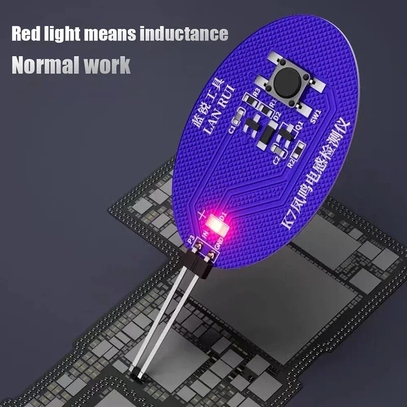 Lanrui k7 testador de indutância ferramenta de reparo da placa-mãe do telefone móvel dispositivo de detecção eletromagnética com indicador de falhas de luz vermelha