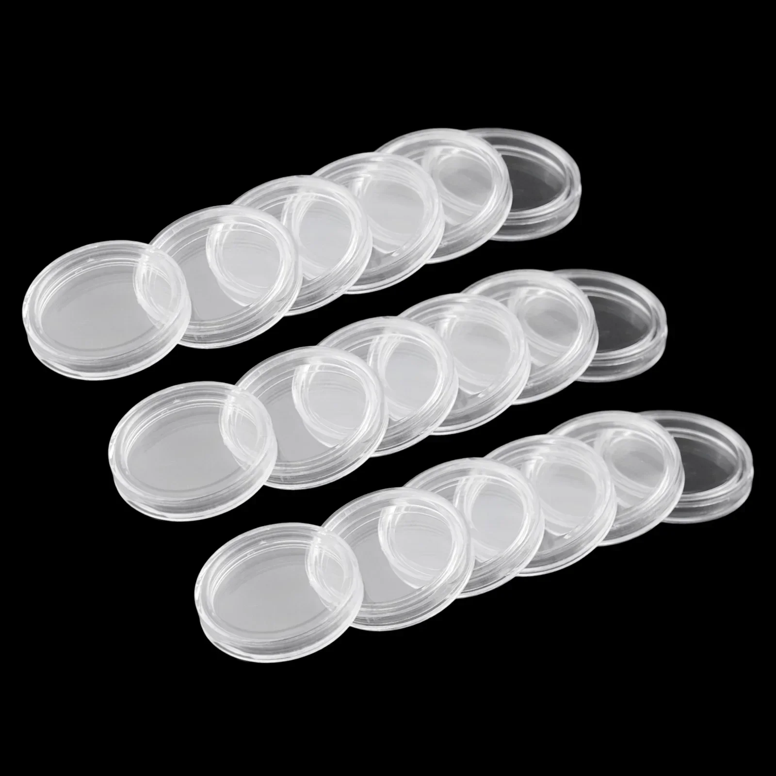 23mm Coin Capsule Box Use And Carry 100pcs Clear Containers High Transparency Coating Holders Protection Round