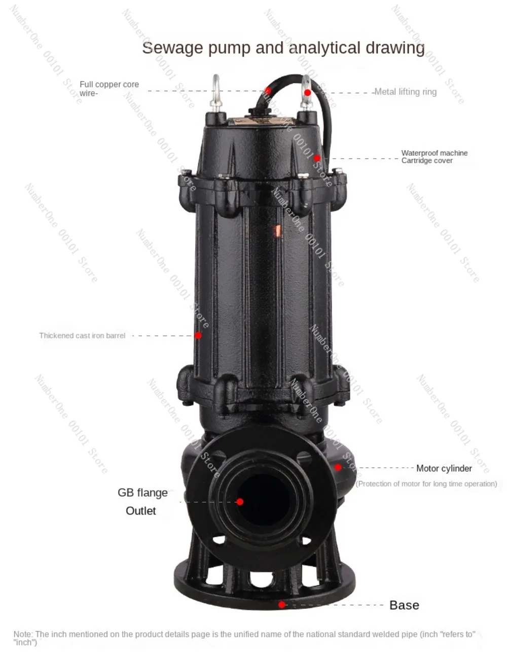 Sewage Pump Diving Sewage Pump 380V Manure Pumping Three-Phase Mud