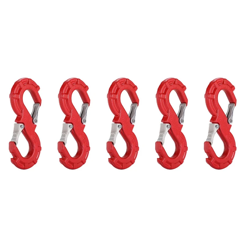 5X Red S-Shape Quick Rescue Shackle Trailer Winch Hook Car JK Offroad Towing Recovery Kits 4X4 Winch Trailer Shackle