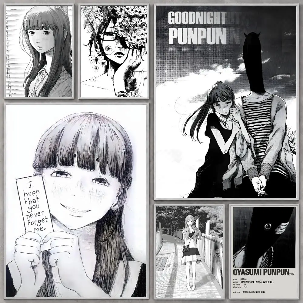 Manga Goodnight Punpun  Character Print Japanese Graphic Streaming Film Style Wall Artwork Bedroom Decor Poster
