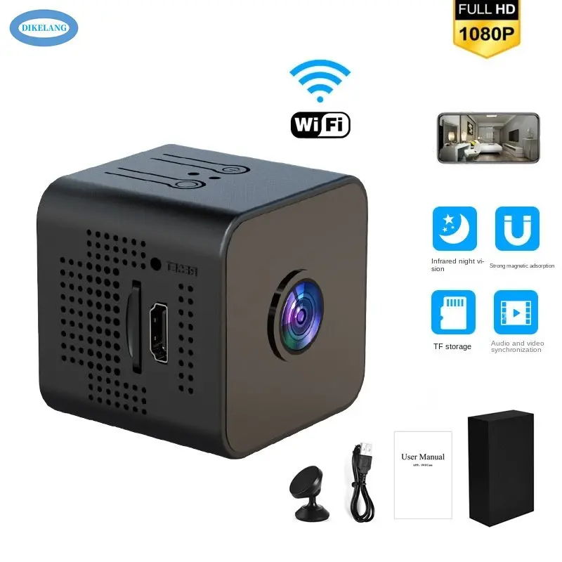 

Mini Square Security Camera with HD 1080p WiFi Remote Control Night Vision DV Camera