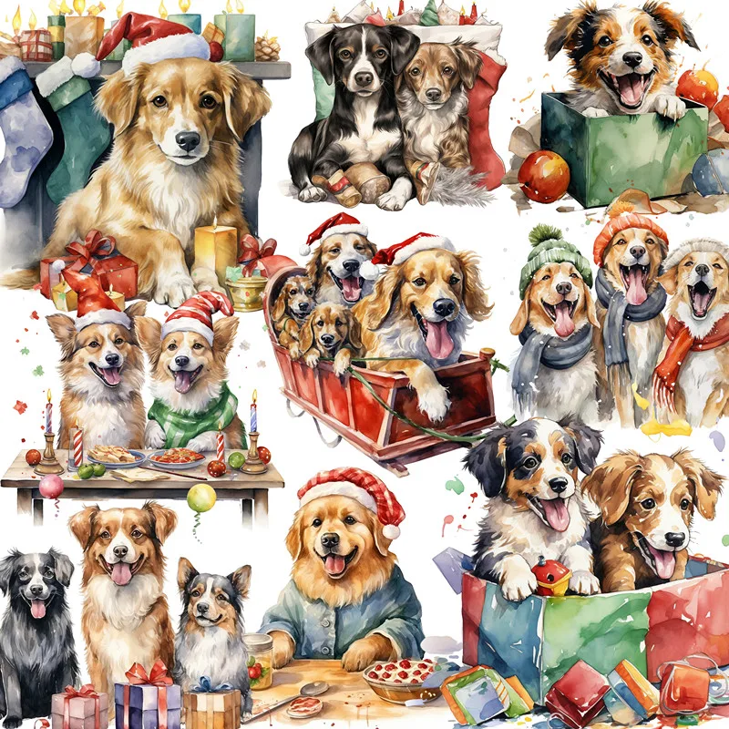 Christmas Dog Stickers Crafts And Scrapbooking stickers kids toys book Decorative sticker DIY Stationery