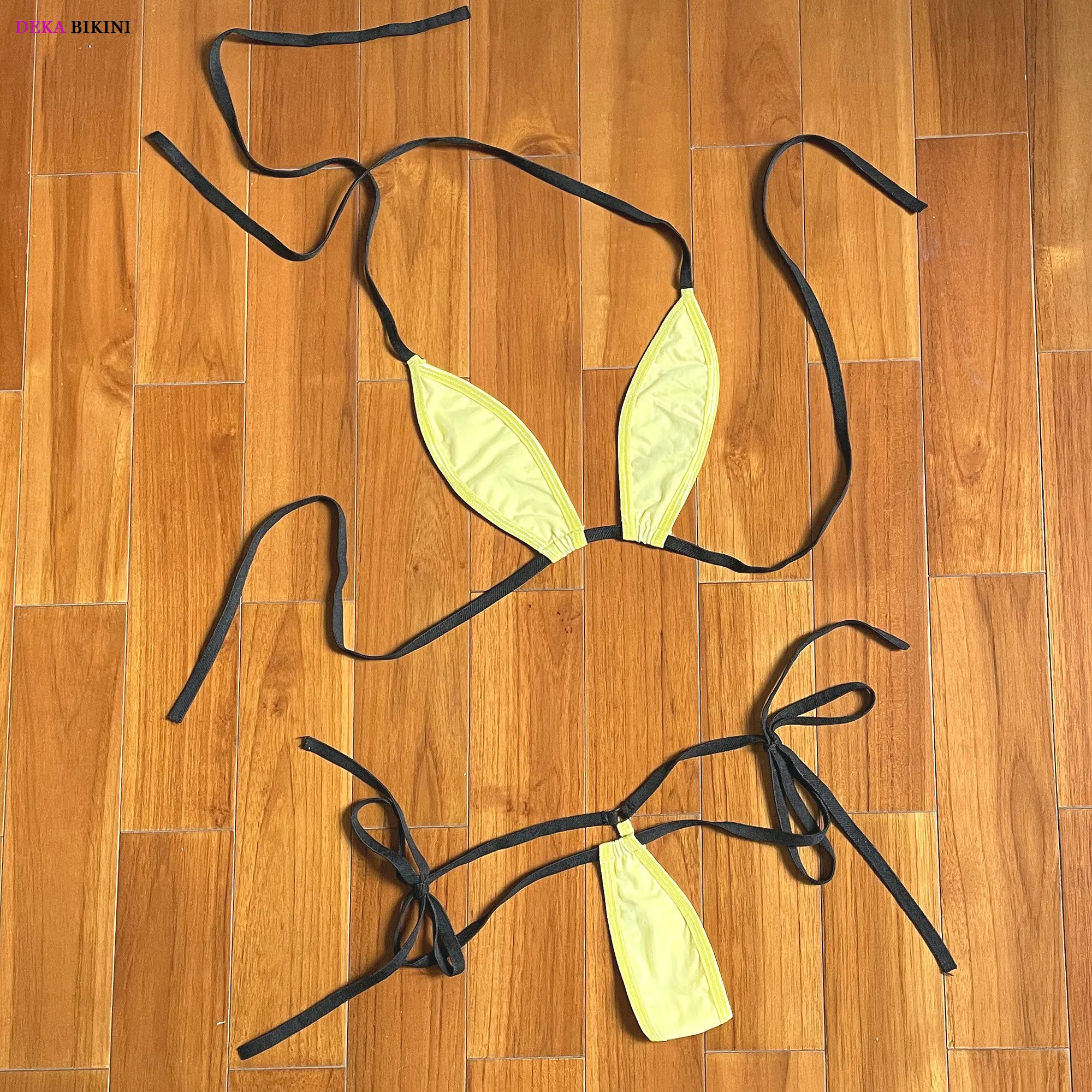 DEKA-Conjunto de Mini Bikini de algodón para mujer, traje de baño de micro vendaje extremo, ropa de playa, lencería exótica, ropa interior, traje para tomar el sol