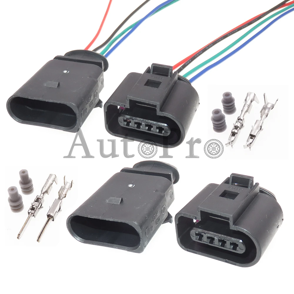 1 Set 4 Way 1J0973804 1J0973704 8K0973704 AC Assembly Auto Intake Pressure Sensor Waterproof Socket Car Oxygen Plug For VW Audi