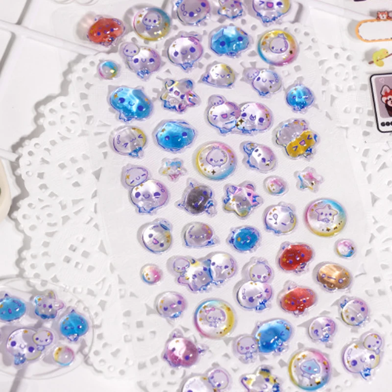 Autocollant décoratif aléatoire en PVC, Animal en relief, pour bouteille d'eau, carnet de notes, Journal, Scrapbooking, décoration de coque de téléphone, 1/3 feuilles