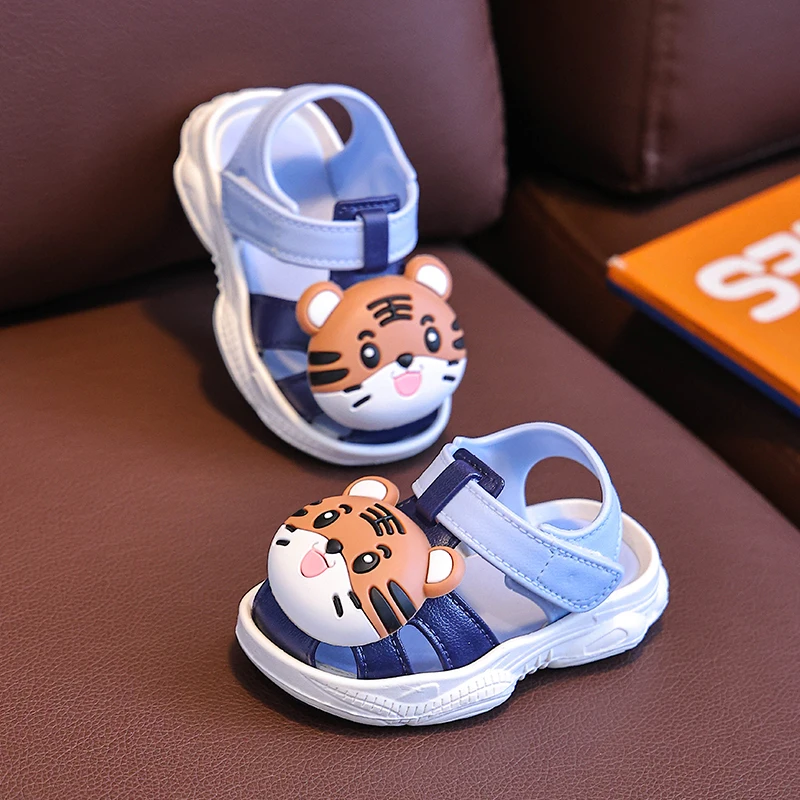 Summer Aged 0-5 Cute Cartoon Toddler Baby Shoes For Boys Girls Non-Slip Soft-Soled Children Home Kids Sandals With Covered Toes