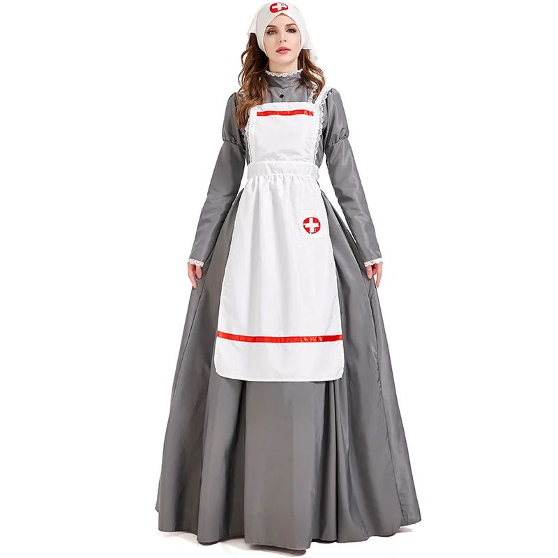 

Women Century Europe Nurse Costumes Set for Adults Club Night Party Role Play Dress Up Suit Halloween Theme Cosplay Outfit