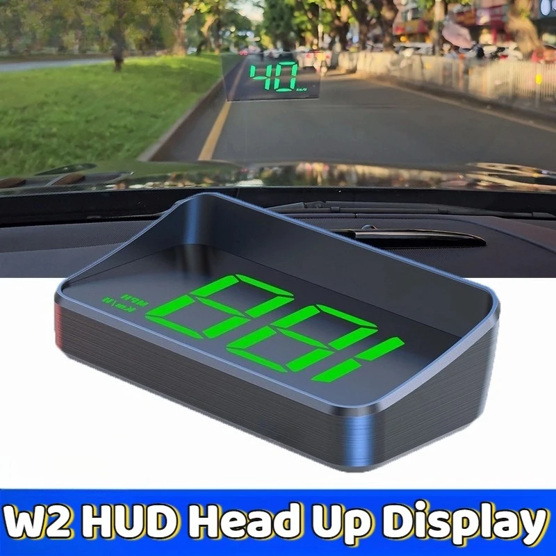 

W2 HUD Head Up Display GPS Universal Car Supplies Speedometer KMH Type-c USB Cable Dual Data Plug and Play Intelligent Display