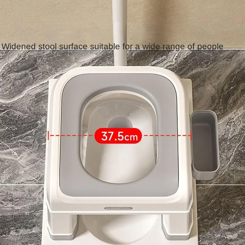 Portable Squat Toilet Stool Adult Commode With PU Cushion Bathroom Non-Slip Toilet Seat Chair For Elderly And Pregnant