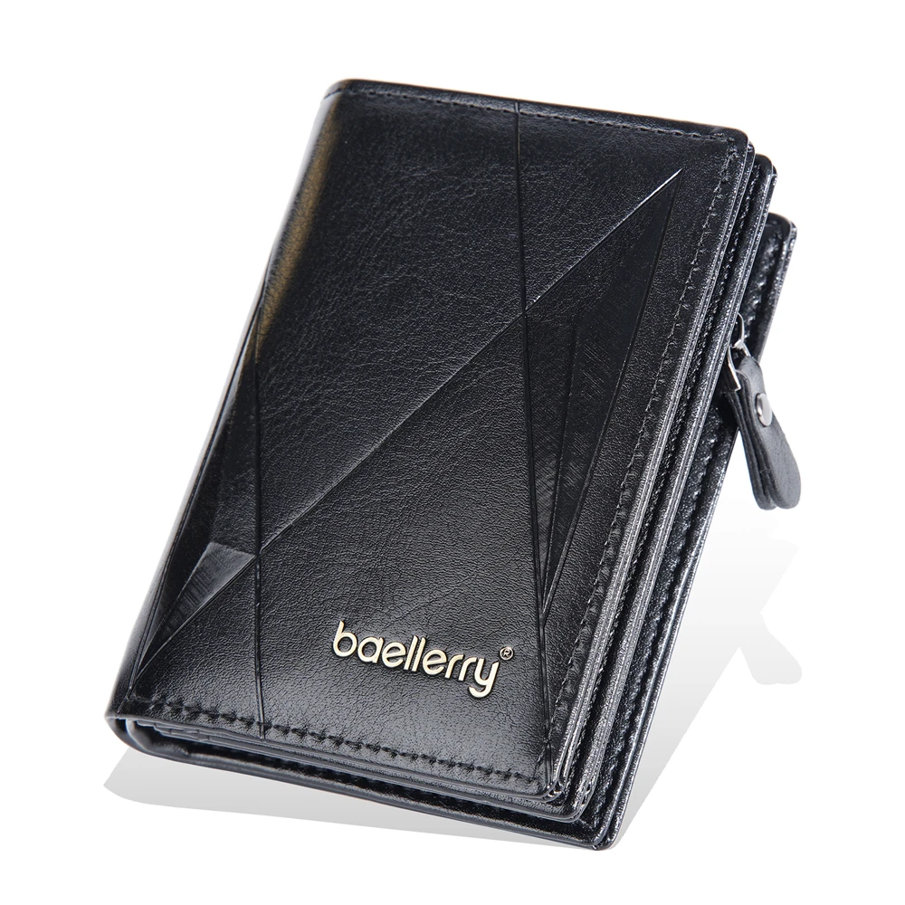 

New PU Leather Men Wallets High Quality Zipper Short Desigh Card Holder Male Purse Vintage Coin Holder Men Wallets