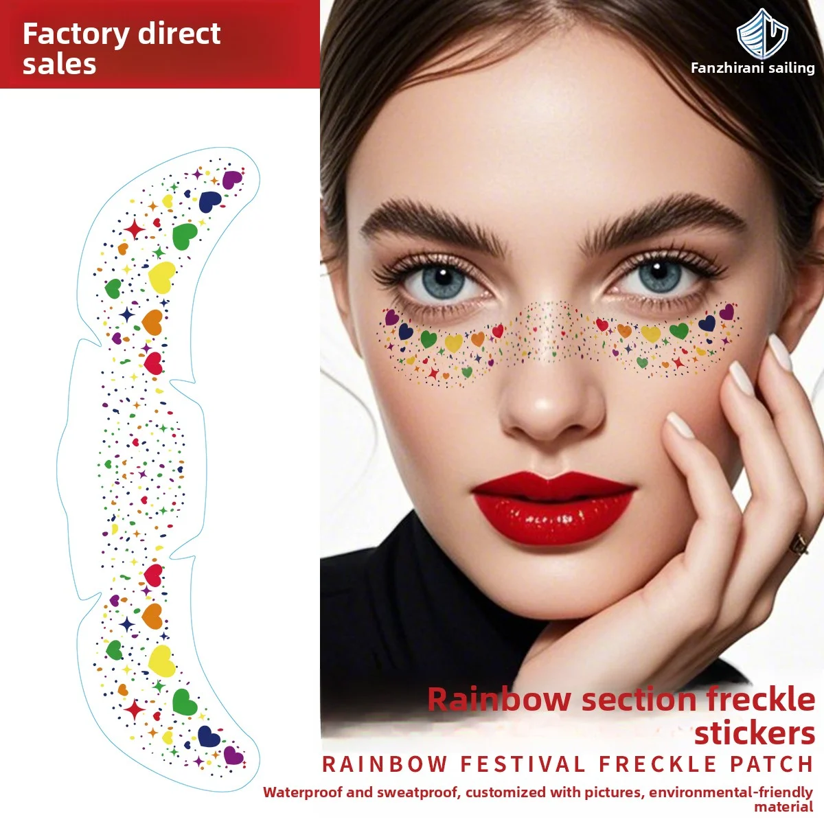 

Rainbow Festival Glitter Metallic Fake FrecklesTemporary TattooStickers-Gold Silver Stamping Makeup Patches for Women Face Decor