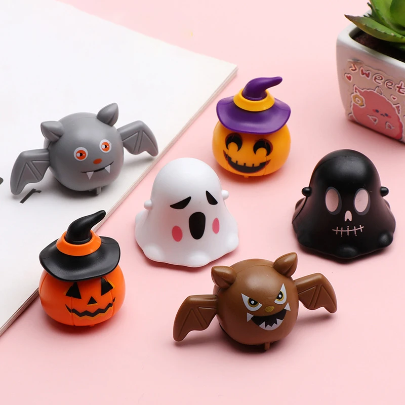 5Pcs Novelty New Creative Halloween Series Inertia Car Toys Funny Halloween Pumpkin Skeleton Ghost Bat Pull Back Car Kids Toys