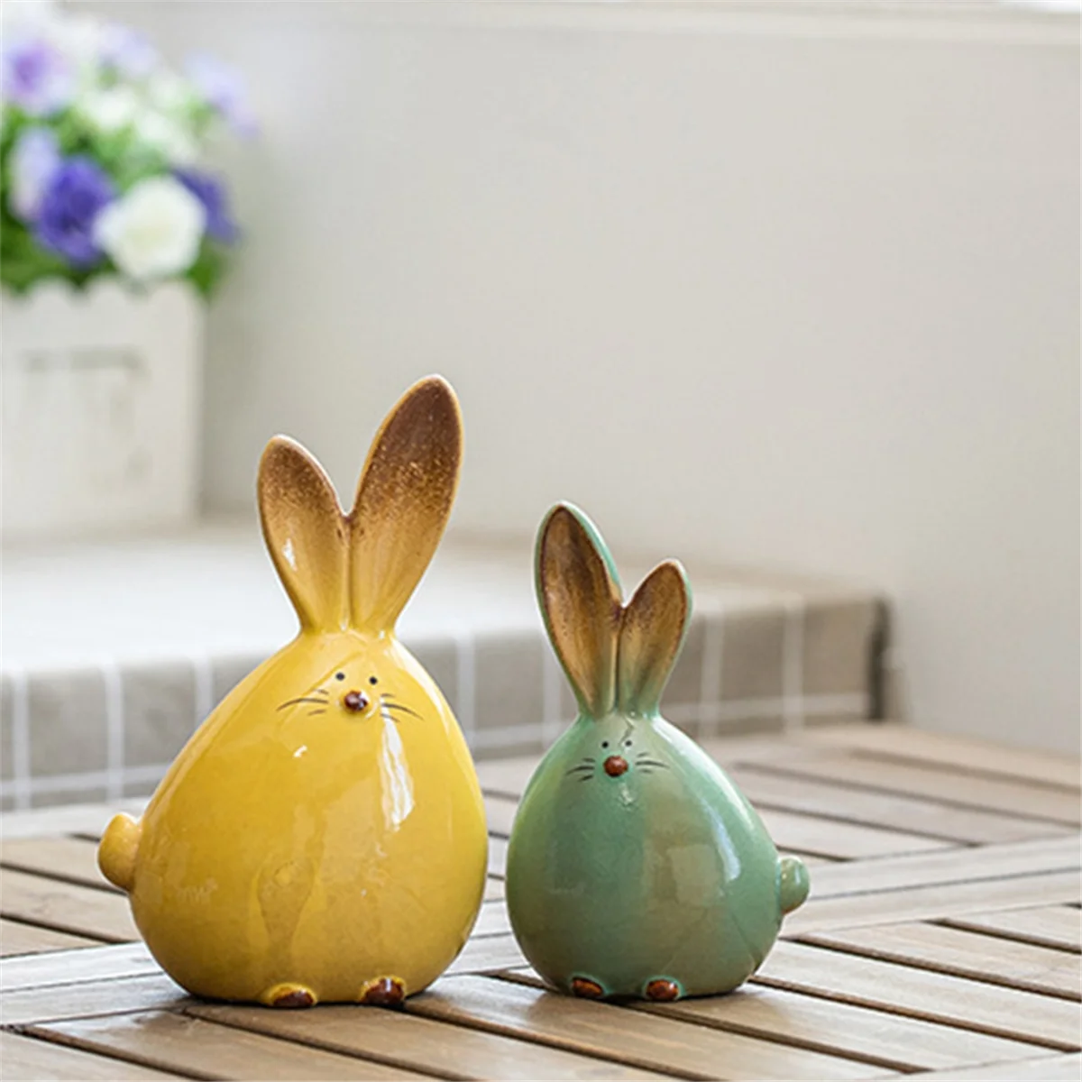 Керамическая фигурка кролика, домашний декор, мебель, статуи животных, фарфор, современное искусство, украшение для дома, ремесла, подарок SQ