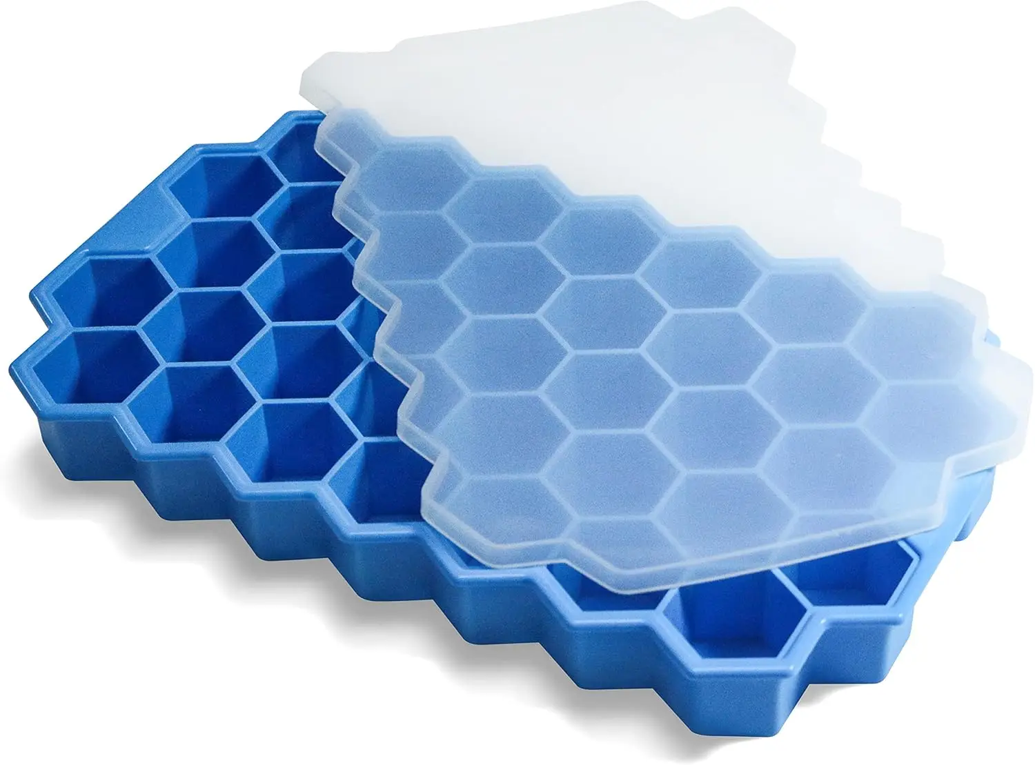 

Cube Trays for Freezer with Lid-37 Grid Silicone for Small Ice Cube Molds,Easy-Release Reusable in Organizer Bins or Ice Bucket