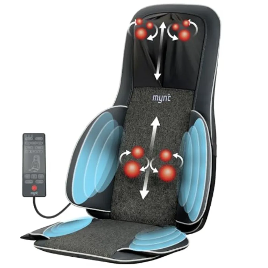 

FSA Eligible HSA Approved Shiatsu Neck and Back Massager for Chair with 10 Deep Kneading Nodes 2D 3D Back Massage with Heat Por
