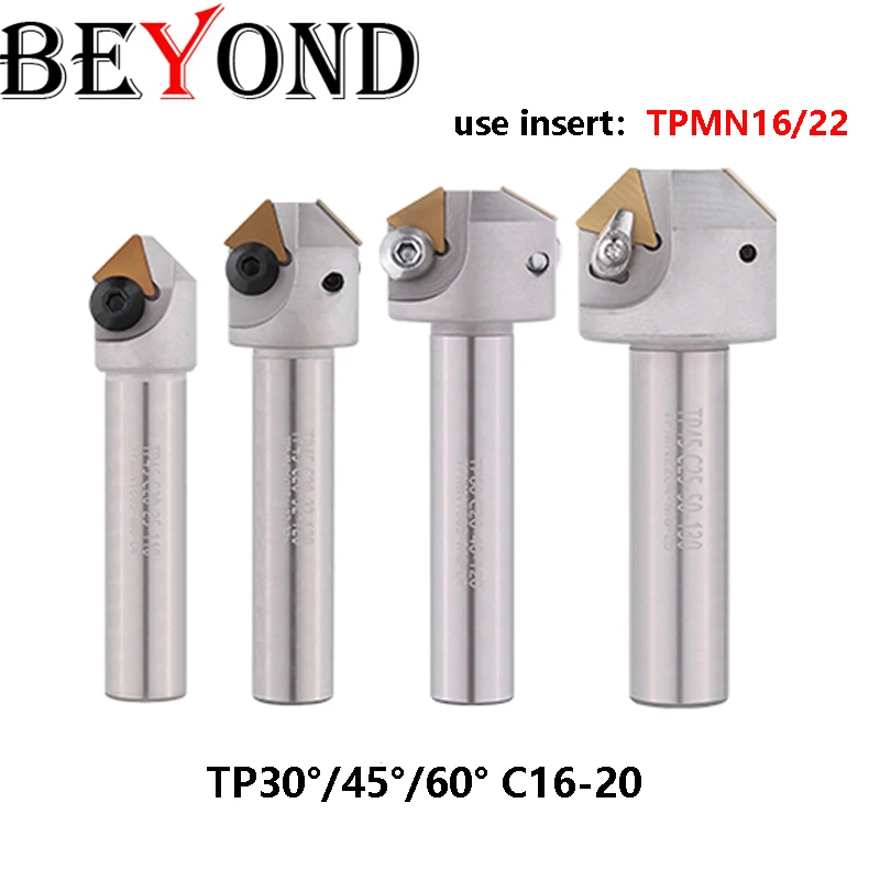 

BEYOND TP45 30 60 градусов C16-20-110 C20-25-110 C20 C25 Концевая фреза Токарный станок с ЧПУ Фрезерование Инструменты для снятия фаски Используйте пластины TPMN1603 TPMN22