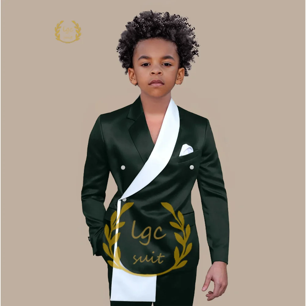 2-Piece Boys Suit Contrast Style Elegant Outfit for Wedding Party Cocktail Birthday Performance Hosting