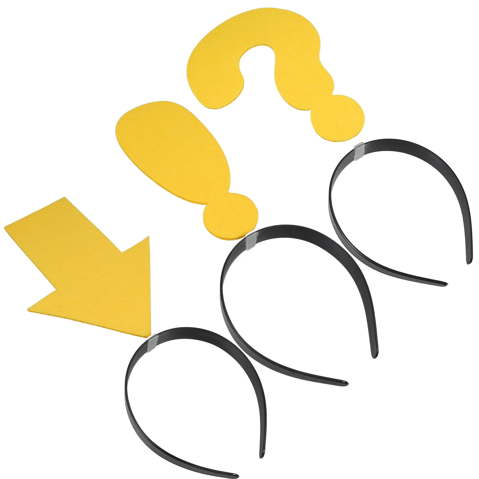 

3 Pcs Arrow Headband Yellow Question Mark Funny Hairband Novelty Headwear Party Hats Photo Props Stage Accessories Halloween