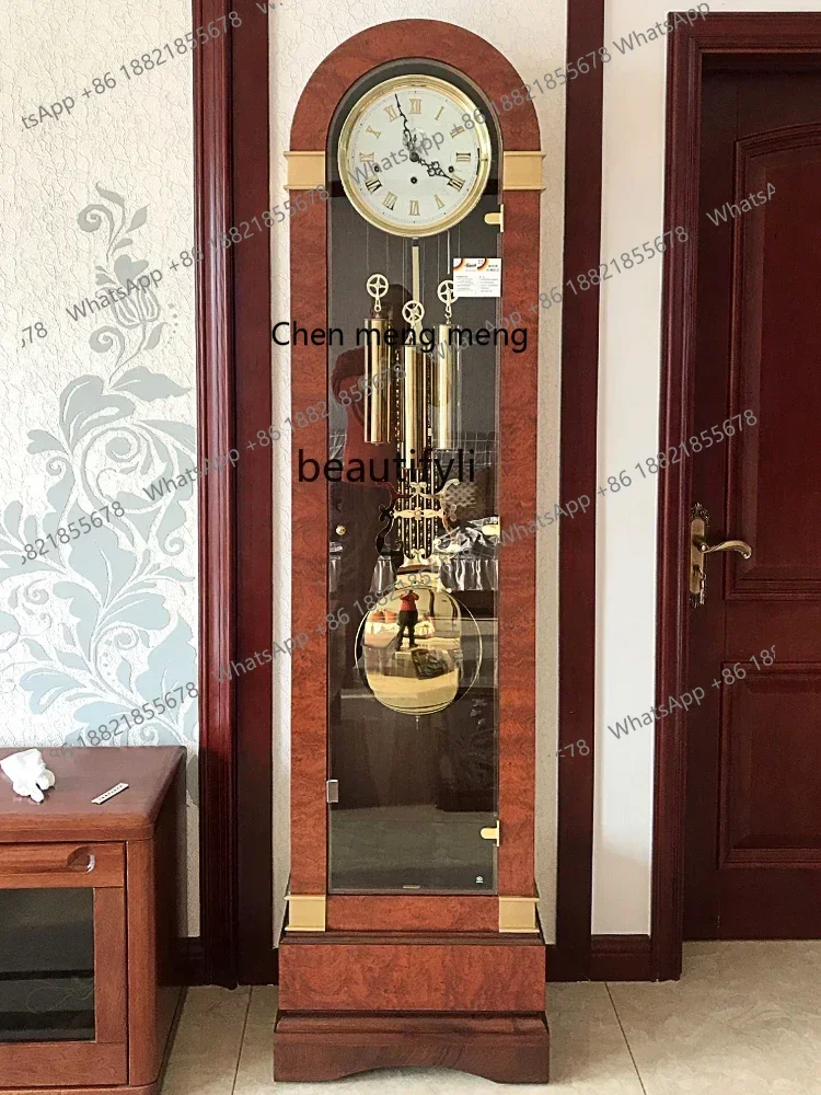 

2003Европейский стиль, часы для дедушки, свет для гостиной, роскошные механические вертикальные часы из массива дерева, часы для дедушки