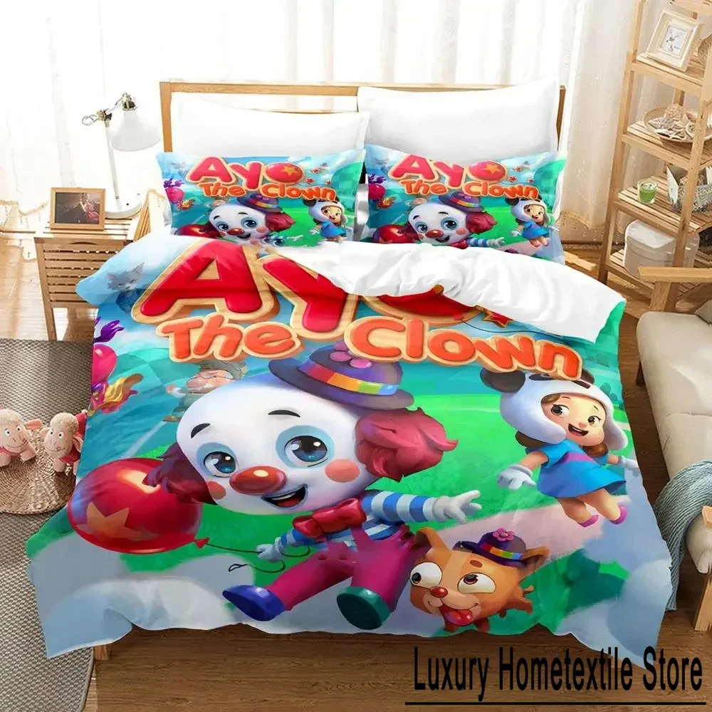 Cartoon Game Ayo the Clown Duvet Cover Bed Set Quilt Cover Pillowcase Comforter king Queen Size Boys Adult Bedding