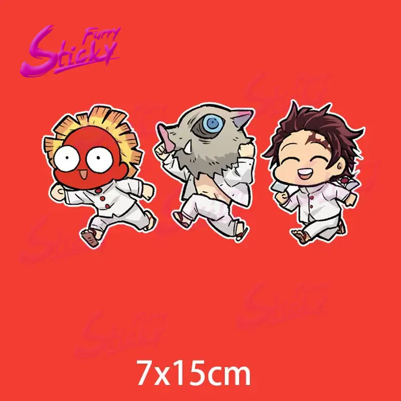 

Demon Slayer Anime Stickers Cute Tanjiro Kamado Sticker Waterproof Sunscreen Anime Stickers for Helmet Laptop Window Trunk