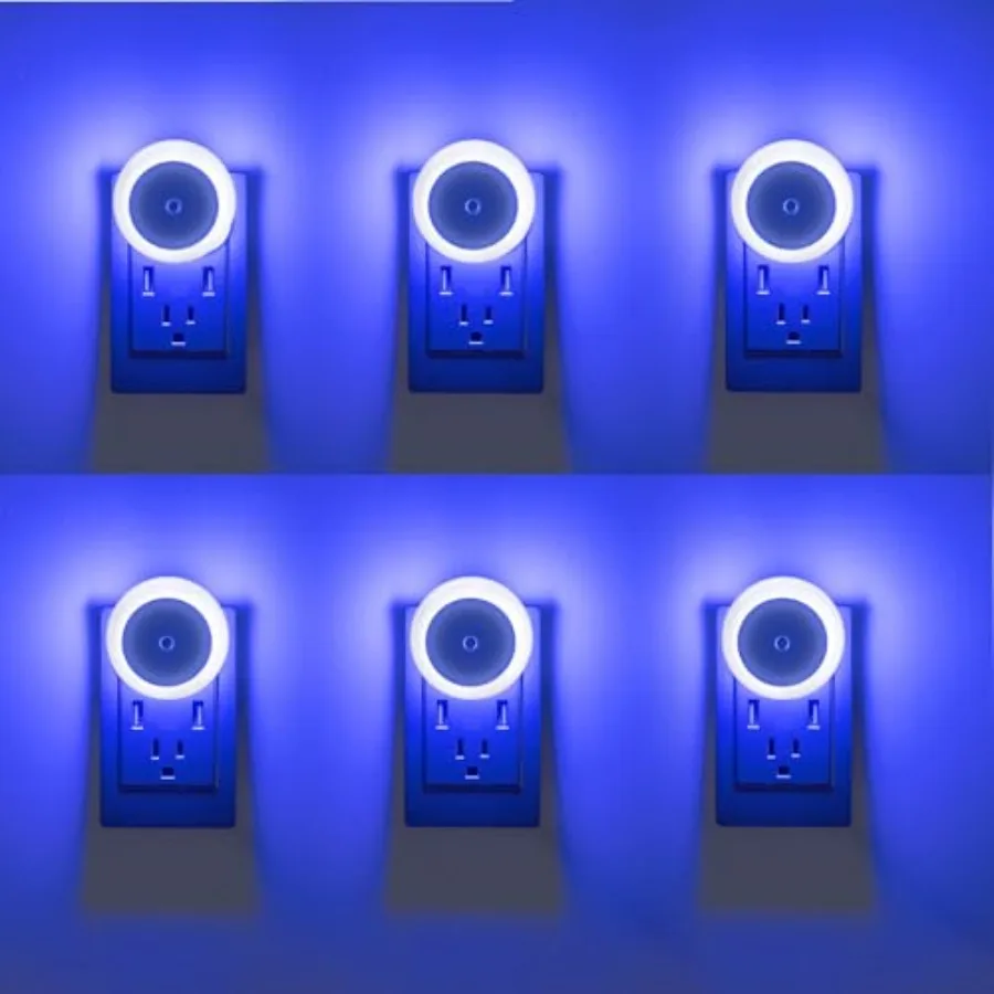 

6 Pack, LED Night Lights Plug into Wall with Dusk to Dawn sensors, Plug in Night Lights for Room, Bedroom, Bathroom, Baby Nurse