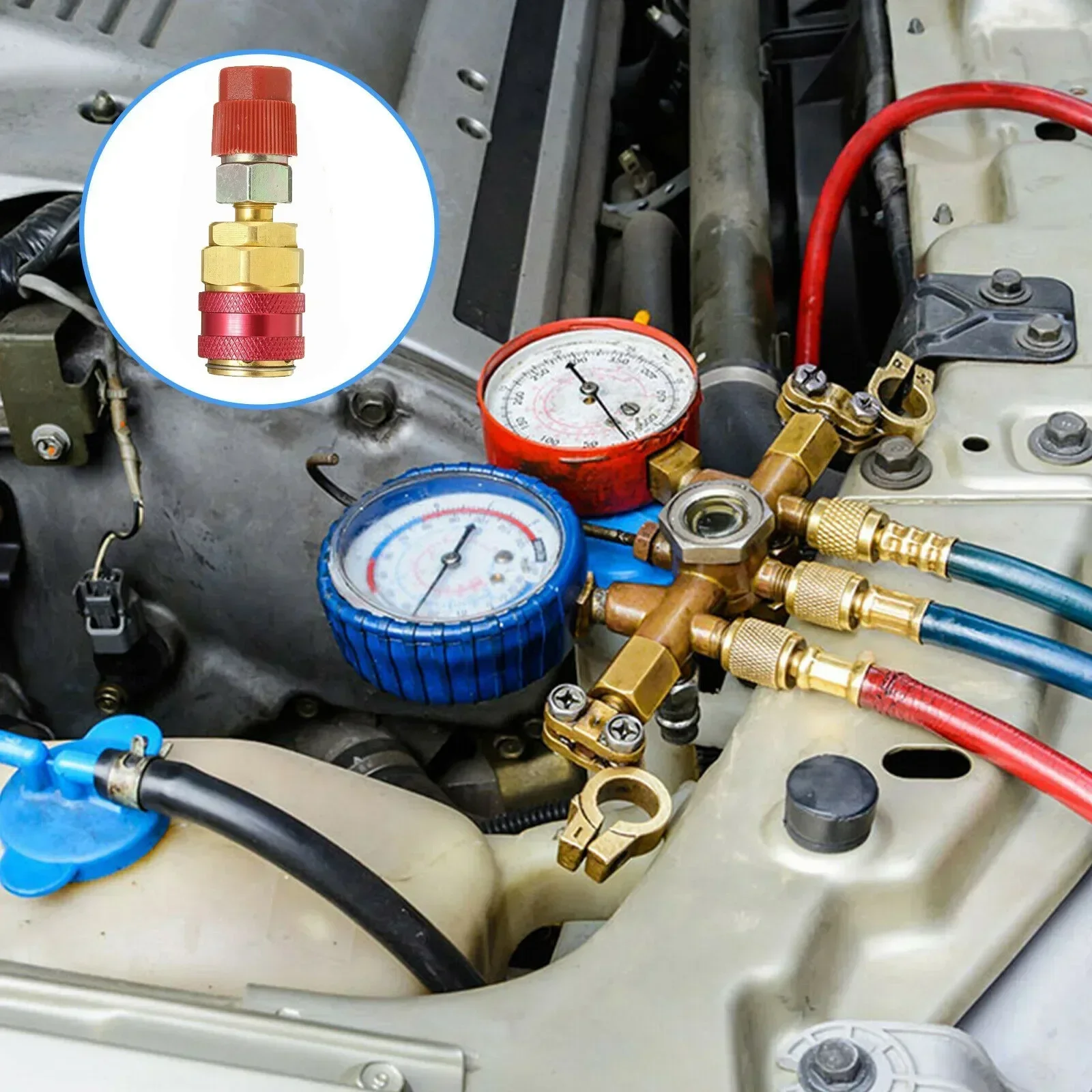VERYUS High Low Side Extension R134A Quick Coupler Adapters Car Air-Conditioning Fitting For A/C Manifold Gauge Set Type