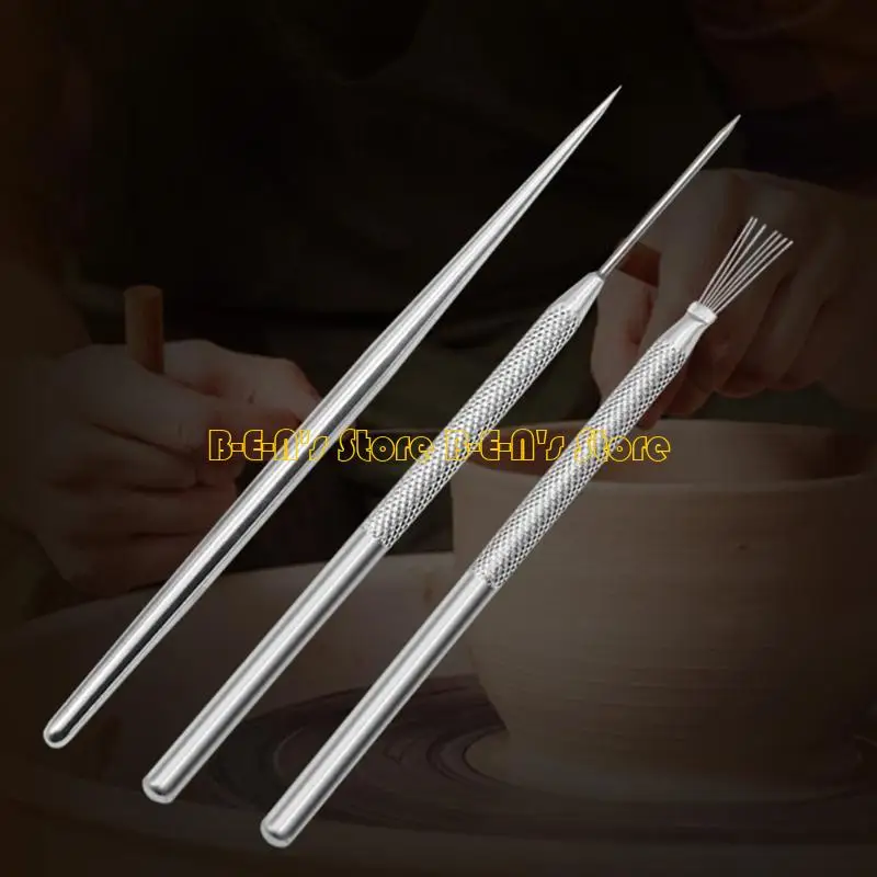 Y1AD 7Pin  Wire Texture Ceramic Tool DIY Potterys Brush Polymers Clay Needle