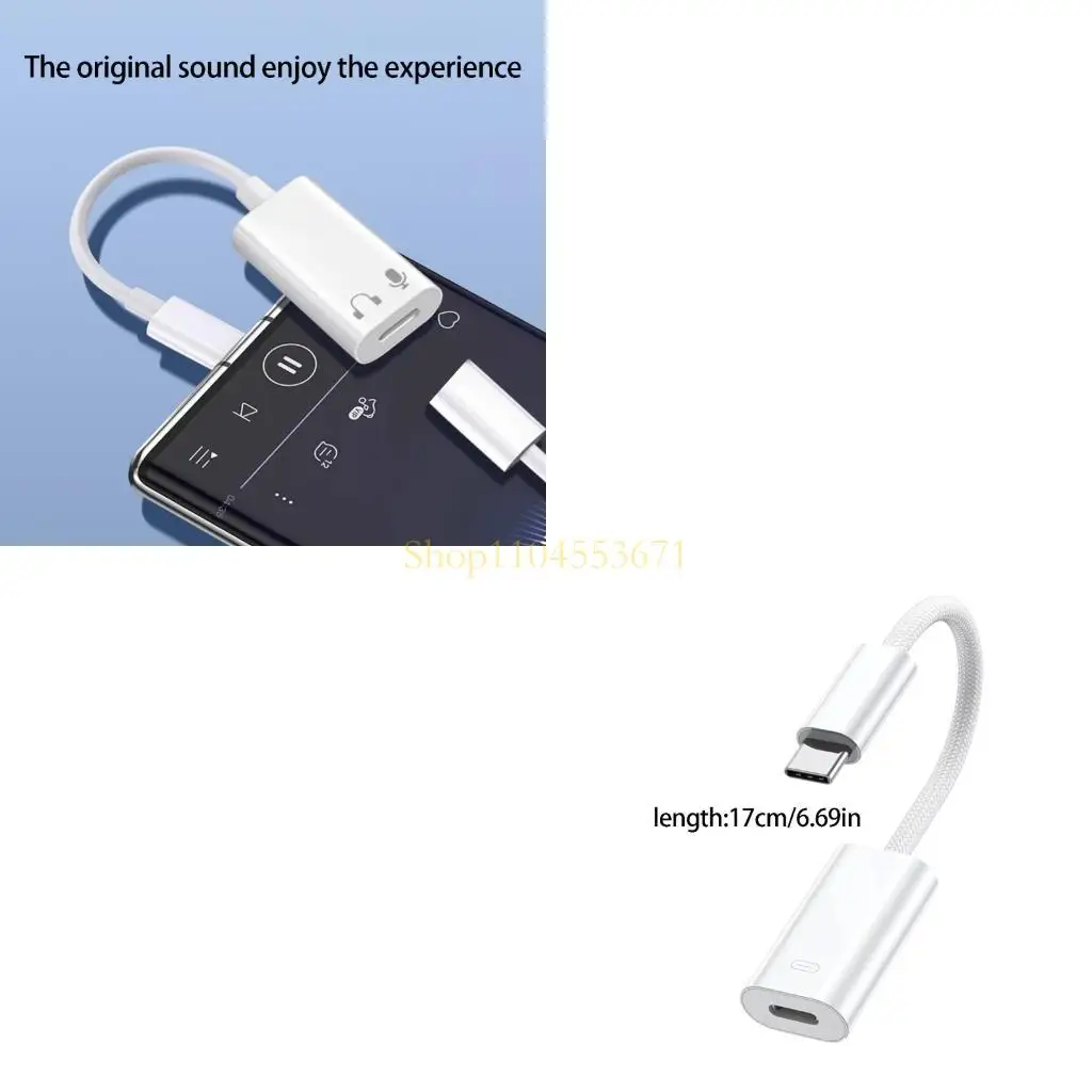 

Best Seller USB C to 8Pin Sound Cable With Builts In Mics And Controls for 15 16 17 Clear Calls And Music Playbacks