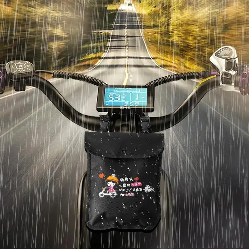 Handlebar Bag Waterproof Oxford Scooter Pouch Electric Cycle Baggies Multi-functional Front Pouch Large Capacity Riding