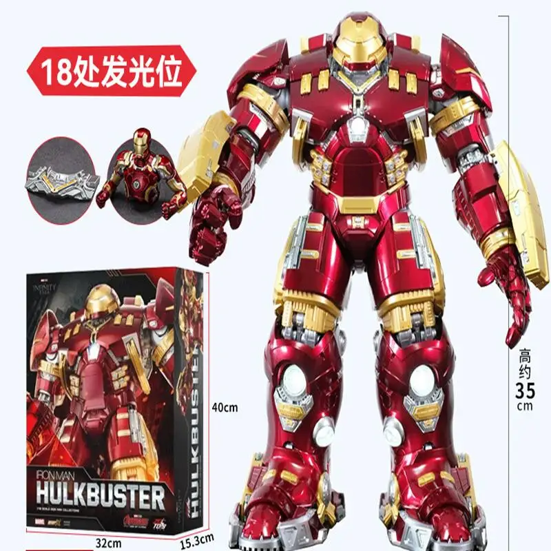 

ZD Iron Man MK44 Hulkbuster Action Figure LED 1/10 36cm Tony Stark Anniversary Memorial Model Collections Figure Gift Toys